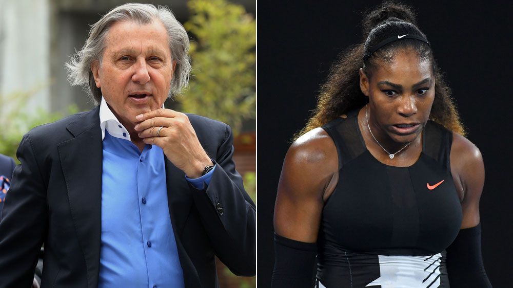 Romanian Fed Cup captain Ilie Nastase (l) and US tennis star Serena Williams.