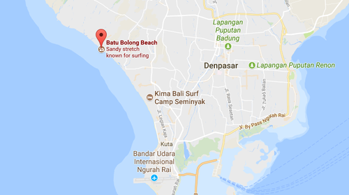 The Belgian-born man was killed while surfing at Batu Bolong Beach. (Google Maps)