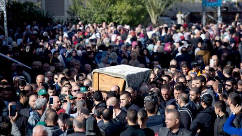 The streets of Baqa al-Gharbiya, Israel, are filled with mourners for Aya Maasarwe, who was killed in Melbourne.