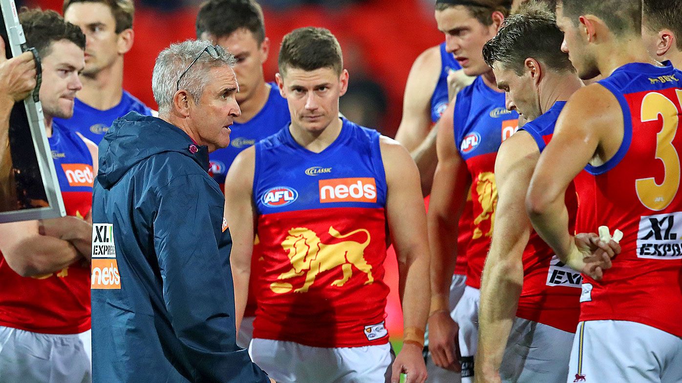 The Lions react to the loss after the round 10 AFL match against the Richmond Tigers