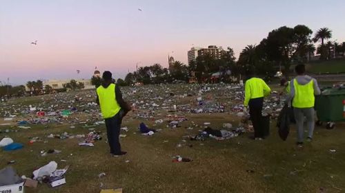 Clean-up has started to clear the huge mess. (9NEWS)