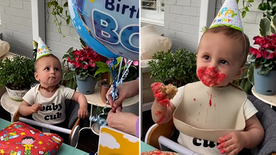 MAFS Cam Merchant shares cute vid from Ollie's first birthday.