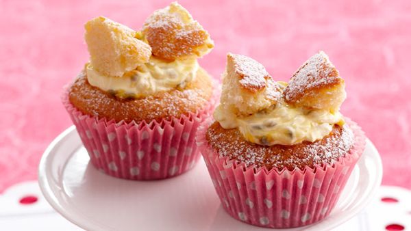 Butterfly cupcakes with passionfruit cream