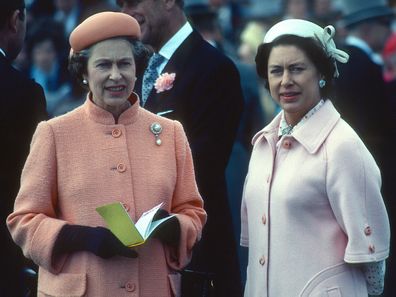 Queen Elizabeth ll and her sister Princess Margaret attend the Epsom Derby on June 06, 1979 in Epsom,  England