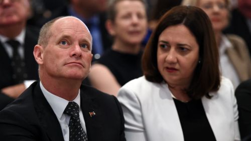 Queensland Premier Campbell Newman with Opposition Leader Annastacia Palaszczuk. (AAP)