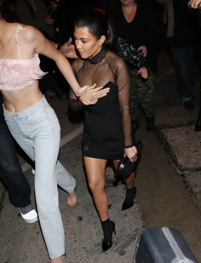 Kourtney Kardashian with a Dior Saddle Bag