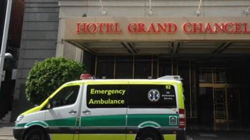 The body of a woman was discovered in a hotel room at the Grand Chancellor overnight. (9NEWS)