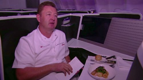 Restaurateurs such as Luke Mangan work closely with airlines as consultants for in-flight meals. (9NEWS)