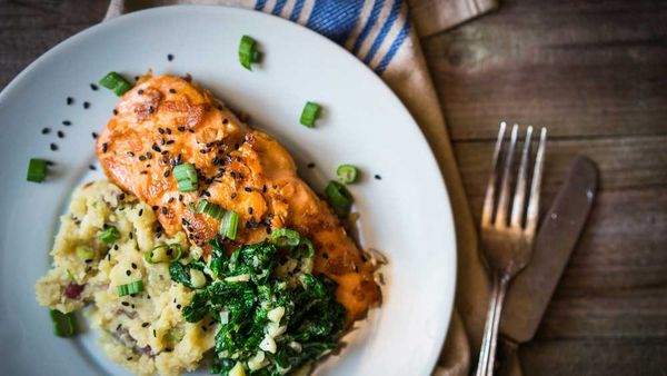 Grilled salmon and cauliflower mash courtesy of Nik Toth