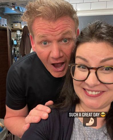 Chef Roberta d'Alia and Gordon Ramsay