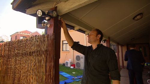 The state-of-the-art doorbell alerted Mr Baker to the unexpected arrival. (9NEWS)