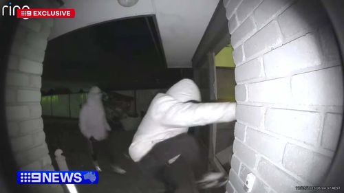 A Melbourne man has told of his terror as armed thugs threatened to shoot him after smashing their way into his home.