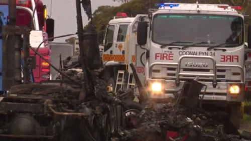 The collision closed the Duke Highway for several hours. (9NEWS)