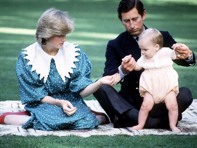 Princess Diana, Prince Charles and baby Prince William in Australia, 1983.