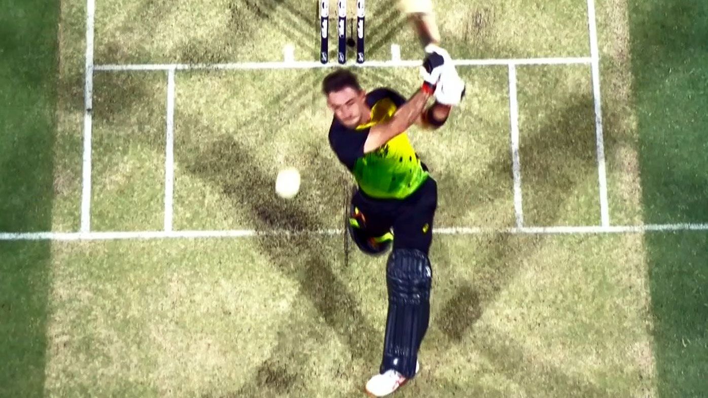 'It's hit the fox!': Glenn Maxwell cracks ball into hovering camera in monster innings as Australia win India T20
