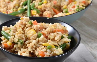 Fried brown rice