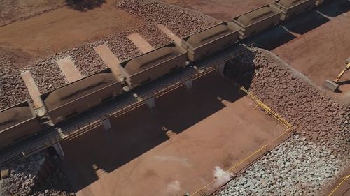A worker ﻿has died after being struck by a train at a BHP site in northern Western Australia.