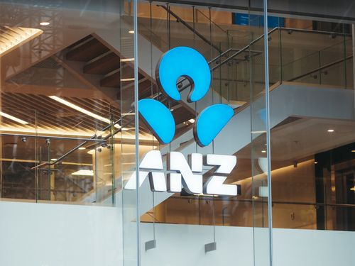 The ANZ bank and logo at Martin Place.