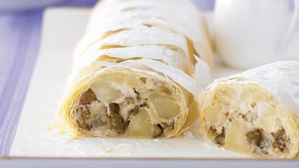 Pear and ricotta strudel