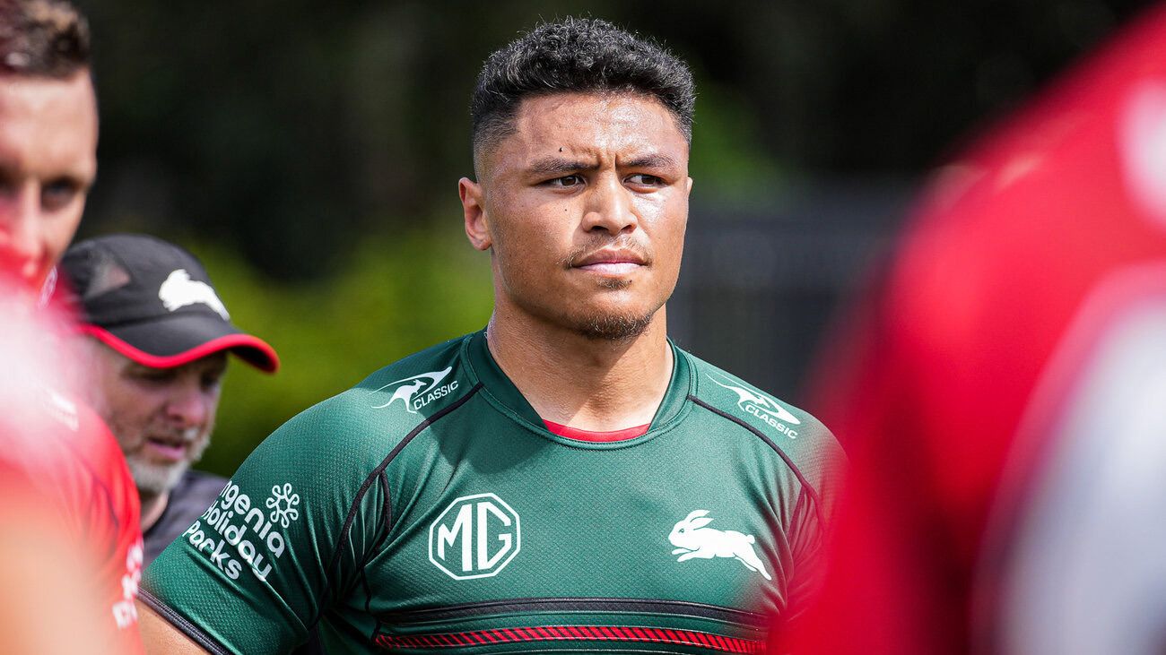 Caleb Clarke trained with the Rabbitohs as part of a pre-season hit-out ahead of his Super Rugby Pacific season with the Blues.
