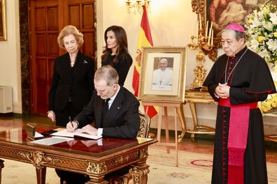 King Felipe of Spain with Queen Sofia and Queen Letizia 