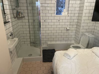 david holtz airbnb was large bathroom with bed 