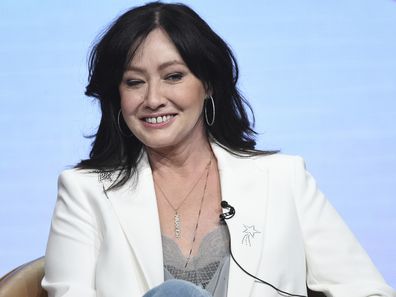 Shannen Doherty participates in Fox's "BH90210" panel at the Television Critics Association Summer Press Tour in 2019