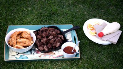 Home cooked food made by New Zealand Labour Party leader Jacinda Ardern's partner Clarke Gayford for the media waiting outside their house on October 17, 2020 in Auckland, New Zealand