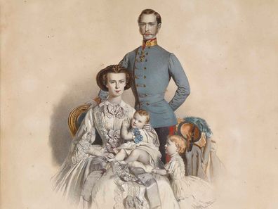 Empress Elisabeth with her husband and children