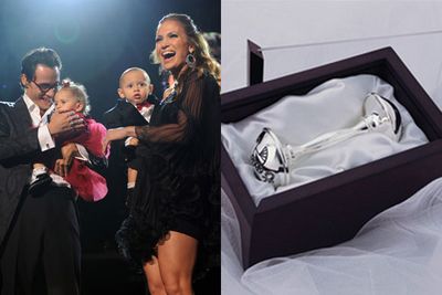 JLo and Marc Anthony's twins get professional massages and diamond engraved rattles. They also have 24/7 bodyguards costing $600,000 a month and their godfather, Tom Cruise once threw them a $200,000 "Welcome to the World" christening. Did we mention they also own Shetland ponies?