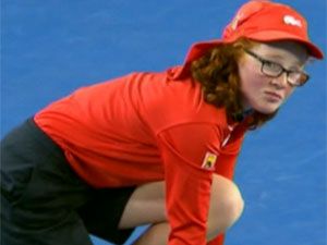 Ball girl takes classic catch at Open