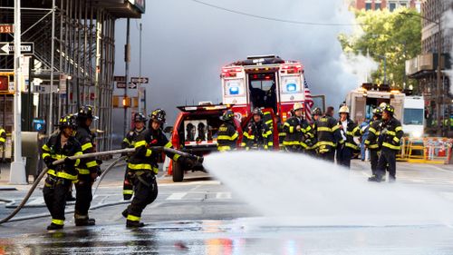 "The steam was shooting up into the air about 70 feet. It was pushing up at such a high pressure that it was spewing all of this dirt and debris. Image: EPA