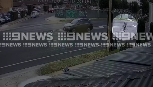 A cyclist was riding down Tapleys Hill Road yesterday afternoon when he pulled up to a set of traffic lights to turn.