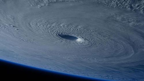 Super Typhoon Maysak seen from space as it batters Micronesia