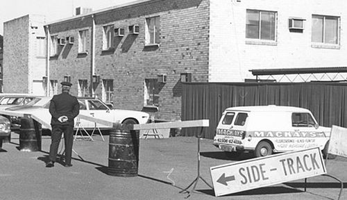 The crime scene around the Griffith hotel pub car park from where Donald Mackay vanished. (Photo: AAP).