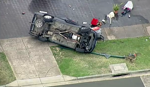 Another witness was narrowly missed by the erratic driver moments before the collision. (9NEWS)