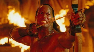 Dwayne Johnson as Mathayus/the Scorpion King in The Mummy Returns, 2001.