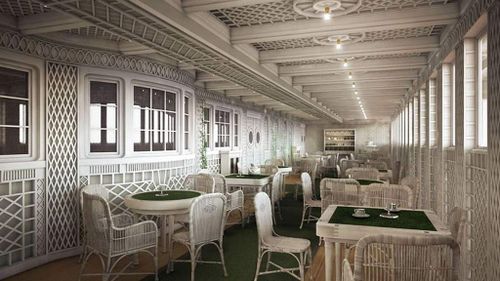 Café Parisien will feature on board where the wealthy passengers would dine on the original ship. (Blue Star Line)