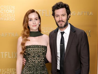 Leghton Meester, Adam Brody attends the thirty -first annual action representatives in the Shrine Auditorium Hall and Expo Hall on February 23, 2025 in Los Angeles, California.  