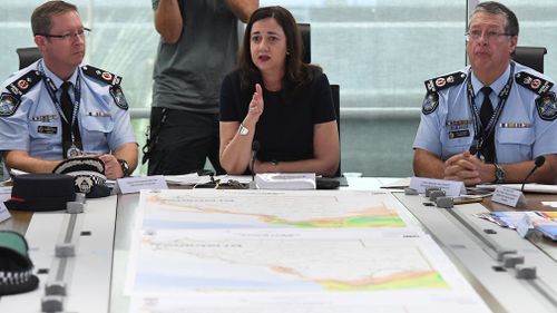 Queensland Premier Annastacia Palaszczuk has also been briefed on the disaster situation unfolding as major floodwaters ease (AAP).