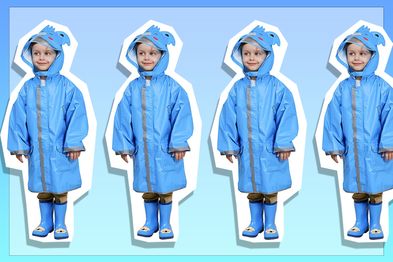 9PR: Happy Cherry FEOYA Kids Girl Rain Poncho Hooded Portable Raincoat Hooded Rain Jacket for Outdoor Rainwear