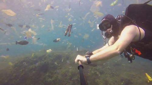 Diver Rich Horner says the pollution at Manta Point is unlike anything he's ever seen before.  (Picture: Rich Horner)