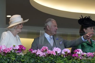 King Charles III and Camilla, the Queen Consort, arrive for day one of the Royal Ascot horse racing meeting, at Ascot Racecourse in Ascot, England, Tuesday, June 20, 2023 