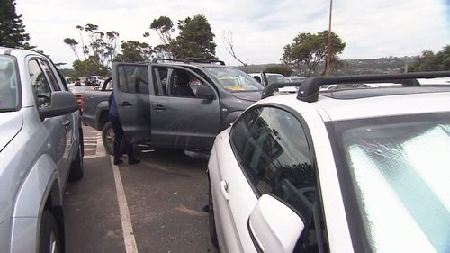 Police tried to stop a stolen Volkswagen Amarok along Dee Why Parade in Dee Why this afternoon when it sped off and crashed. 