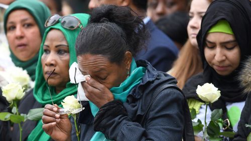 The families and friends of the victims at the commemorations.  Picture: Getty