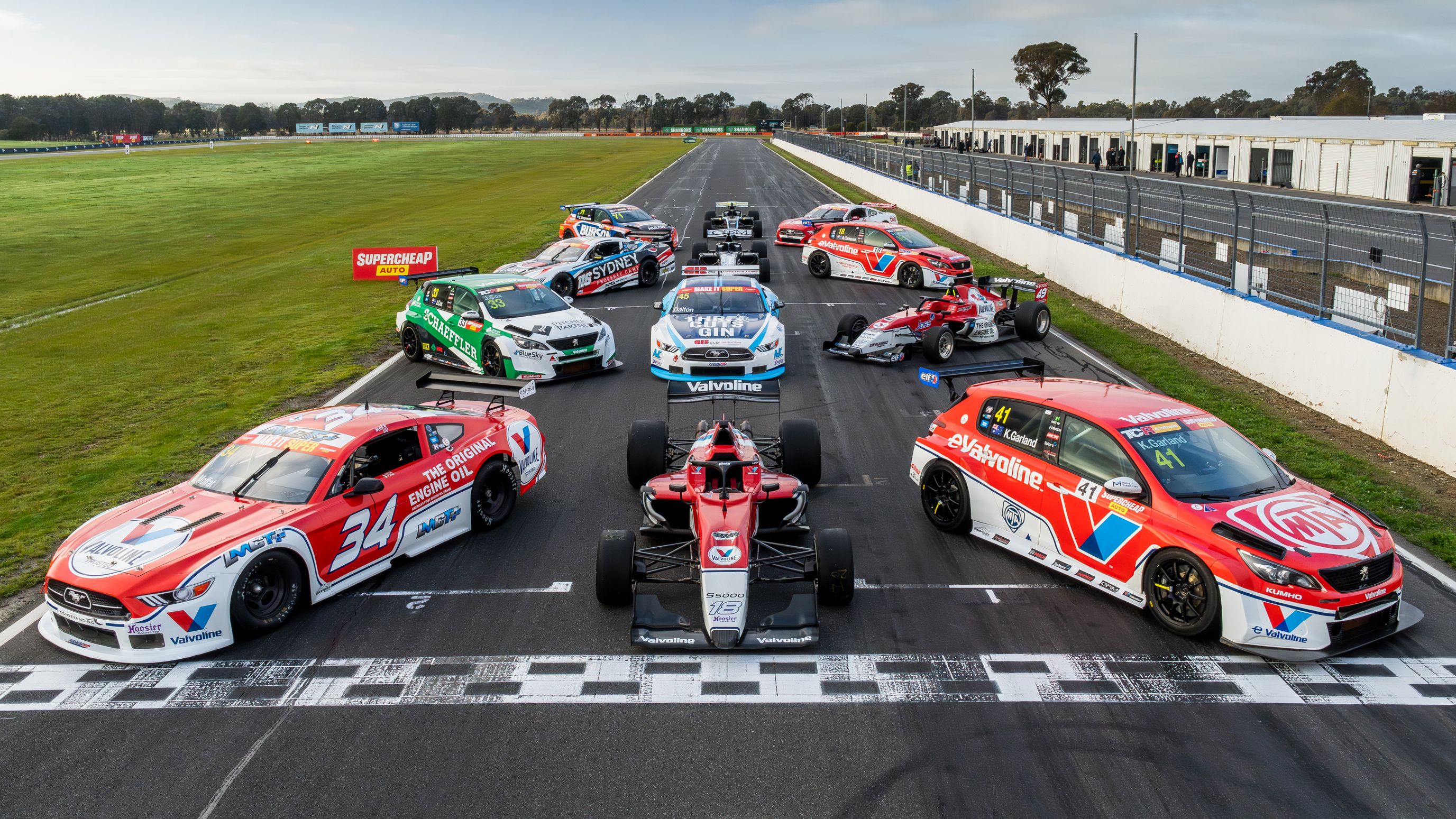 The fleet of Garry Rogers Motorsport-owned cars, including Trans Am, S5000, and TCR.
