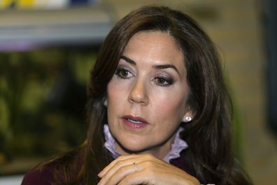 Princess Mary of Denmark seen without her engagement ring and wedding ring