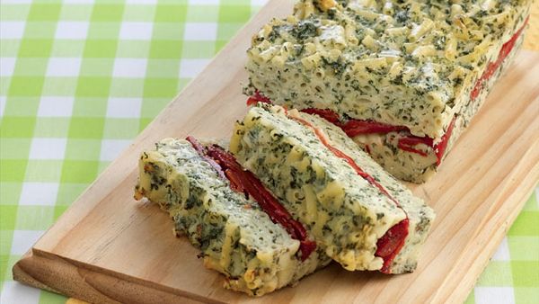 Spinach ricotta and pasta loaf