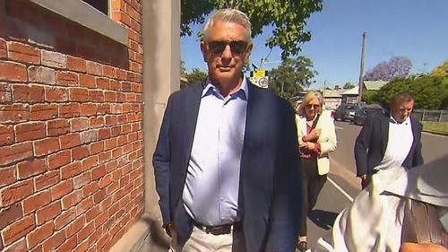 Former Nine sports presenter Cameron Williams leaves court.