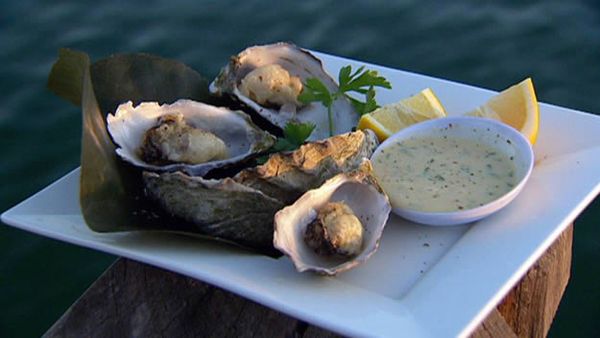Tempura oyster with wasabi mayo